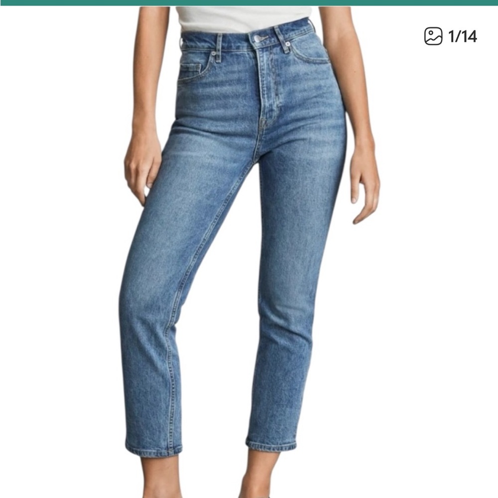 Everlane The Organic Cheeky Crop Blue Jeans - 25